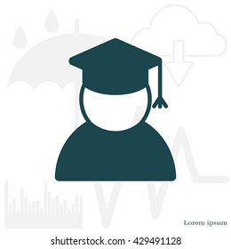 Graduation cap line icon