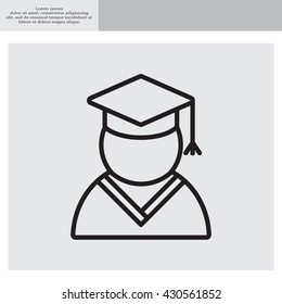 Graduation cap line icon
