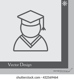 Graduation cap line icon