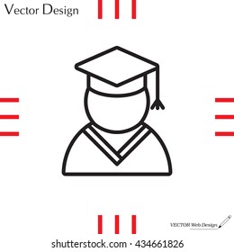 Graduation cap line icon