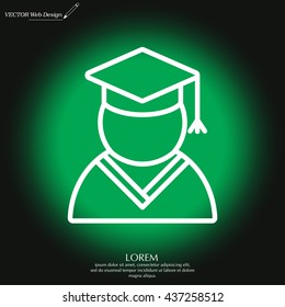 Graduation cap line icon