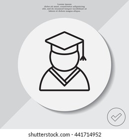 Graduation cap line icon