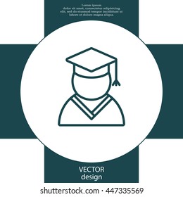 Graduation cap line icon