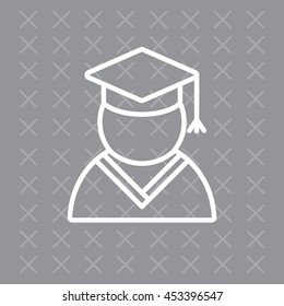 Graduation cap line icon