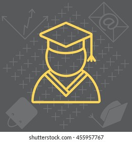 Graduation cap line icon