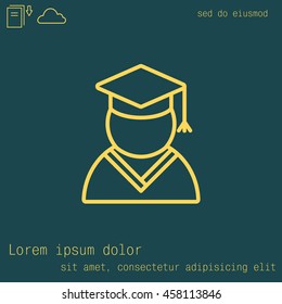 Graduation cap line icon