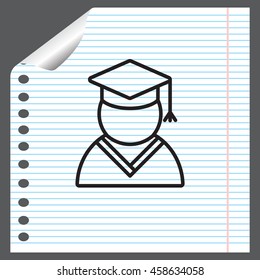 Graduation cap line icon