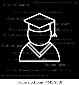 Graduation cap line icon