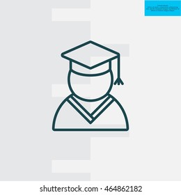 Graduation cap line icon