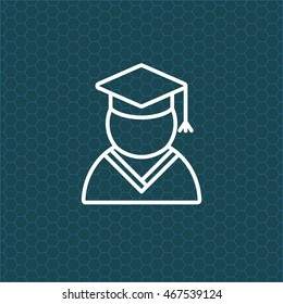Graduation cap line icon