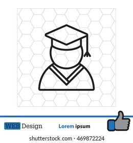 Graduation cap line icon