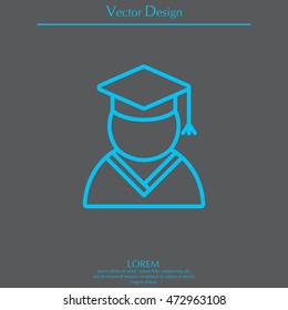 Graduation cap line icon