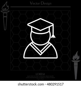 Graduation cap line icon