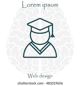 Graduation cap line icon