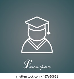 Graduation cap line icon