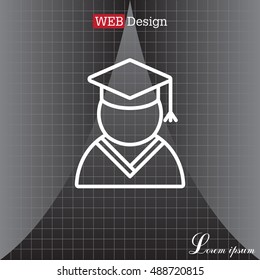 Graduation cap line icon