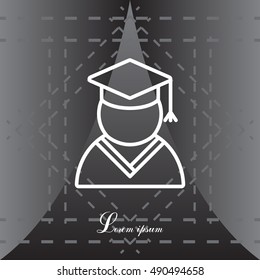 Graduation cap line icon