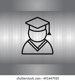 Graduation cap line icon