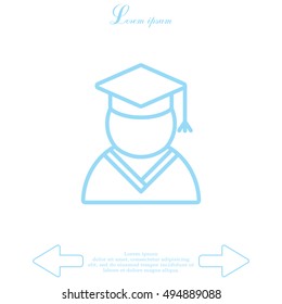 Graduation cap line icon