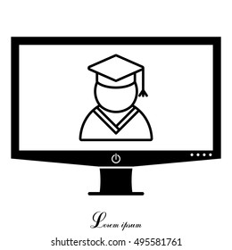 Graduation cap line icon