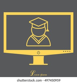 Graduation cap line icon