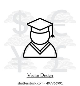 Graduation cap line icon