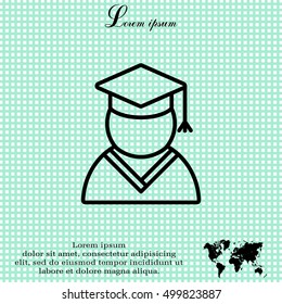 Graduation cap line icon