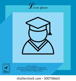 Graduation cap line icon