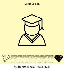 Graduation cap line icon