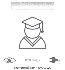 Graduation cap line icon