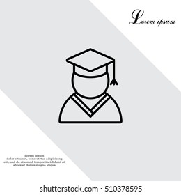 Graduation cap line icon