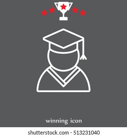 Graduation cap line icon