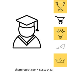 Graduation cap line icon