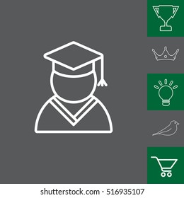 Graduation cap line icon