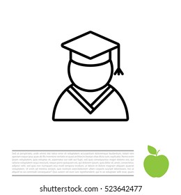 Graduation cap line icon
