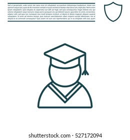 Graduation cap line icon