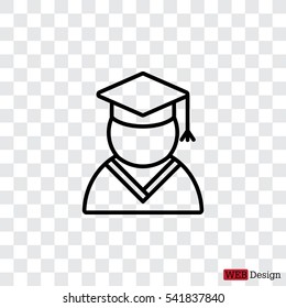 Graduation cap line icon