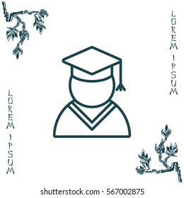 Graduation cap line icon