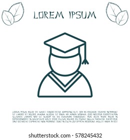Graduation cap line icon