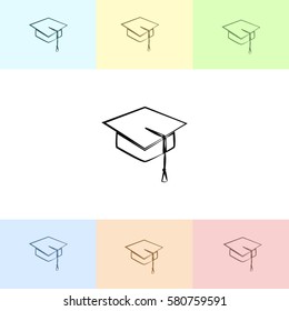 Graduation cap line icon