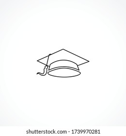 Graduation cap line icon. Graduation capisolated line icon