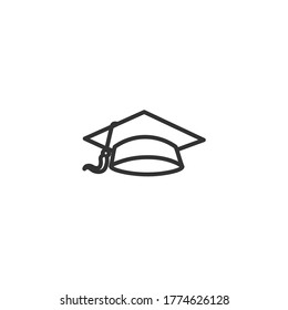 Icono de línea de límite de graduación. Icono de línea aislada de graduación para web y móvil