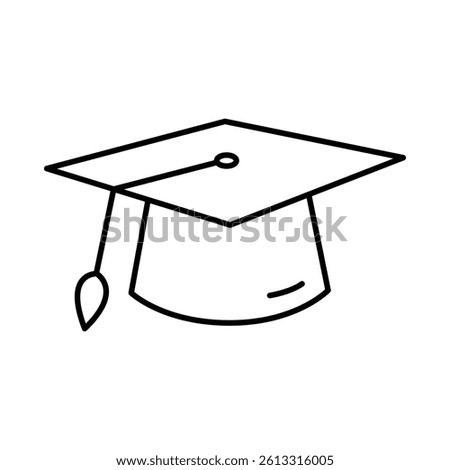 Graduation Cap Line Icon. Education, E-Learning, School, College, Study, Knowledge Icons Editable Stroke Vector Illustration