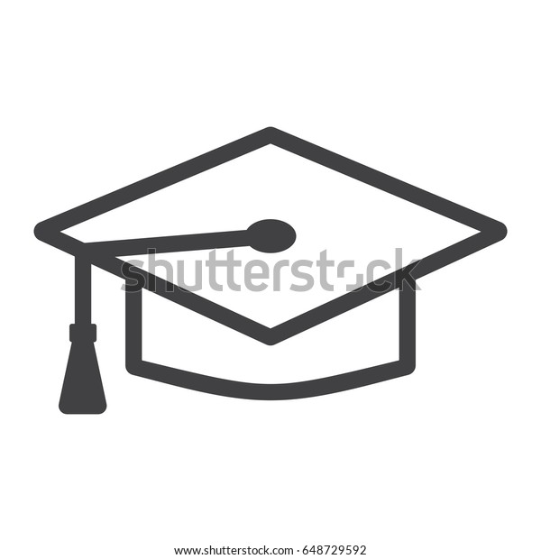 Graduation Cap Line Icon Education Knowledge Stock Vector Royalty
