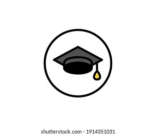 Graduation cap line icon. High quality outline symbol for web design or mobile app. Thin line sign for design logo. Color outline pictogram on white background