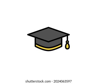 Graduation cap line icon. High quality outline symbol for web design or mobile app. Thin line sign for design logo. Color outline pictogram on white background