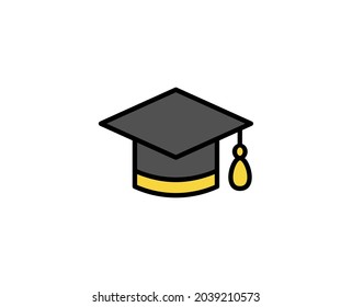 Graduation cap line icon. High quality outline symbol for web design or mobile app. Thin line sign for design logo. Color outline pictogram on white background