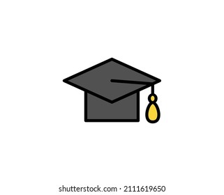 Icono de línea de límite de graduación. Símbolo de esquema de alta calidad para diseño web o aplicación móvil. Firma de línea delgada para el logotipo de diseño. Pictograma de contorno de color sobre fondo blanco