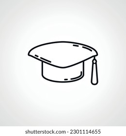Graduation cap line icon. Graduation cap linear icon.