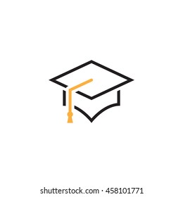 Graduation Cap Line Icon, Outline Mortarboard Vector Logo, Linear Pictogram Isolated On White, Pixel Perfect Illustration